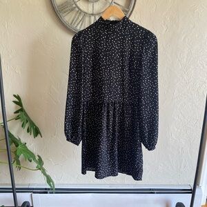BP. Black and White Spotted Knee Length Dress